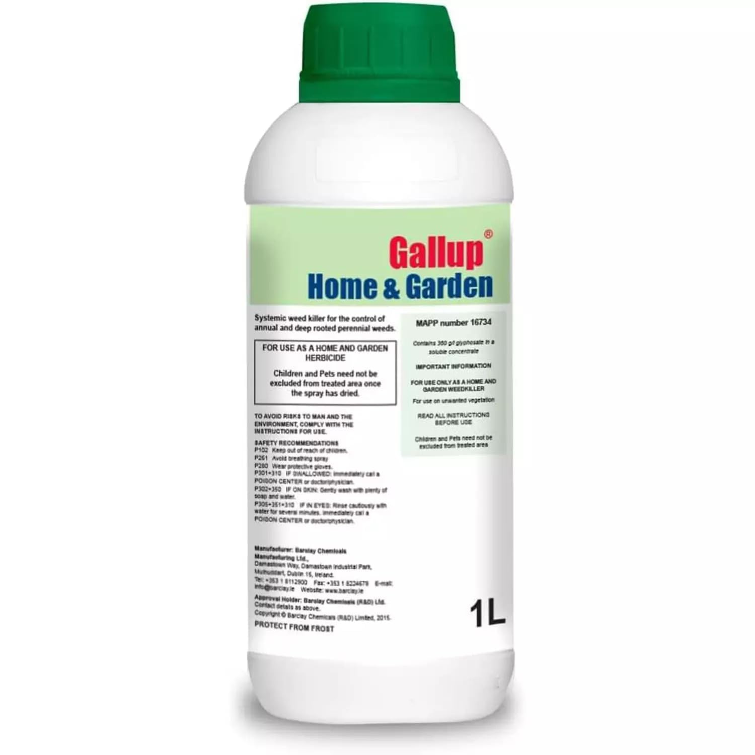 Gallup Home & Garden Weed Killer 1L concentrated glyphosate herbicide for gardens paths and patios